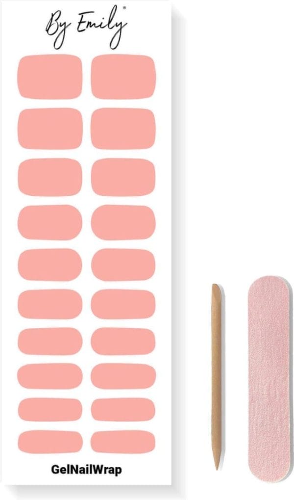 By emily® gel nail wraps & gellak stickers - pink champagne - nagelstickers - gel nagel folie - diy manicure - langhoudende nail art - uv led lamp vereist - trendy designs - valentine - nails - nagels inspiratie- veilig voor nagels - 20 stickers
