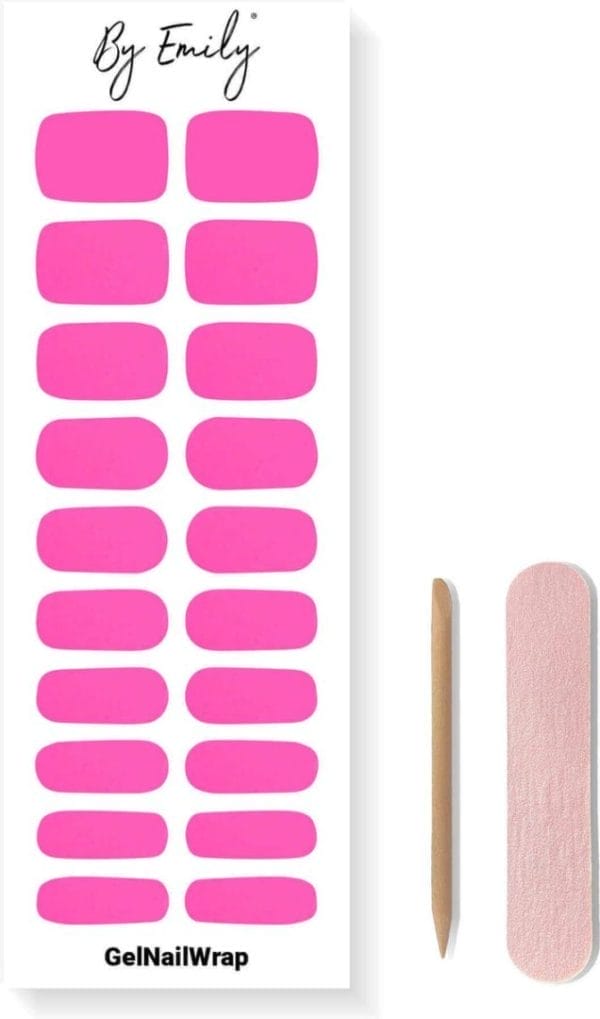 By emily® gel nail wraps & gellak stickers - pink flare - nagelstickers - gel nagel folie - diy manicure - langhoudende nail art - uv led lamp vereist - trendy designs - nagelstickers kerst - kerst stickers - veilig voor nagels - 20 stickers