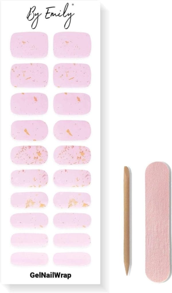 By emily® gel nail wraps & gellak stickers - pink glamour - nagelstickers - gel nagel folie - diy manicure - langhoudende nail art - uv led lamp vereist - trendy designs - valentine - nails - nagels inspiratie - veilig voor nagels - 20 stickers