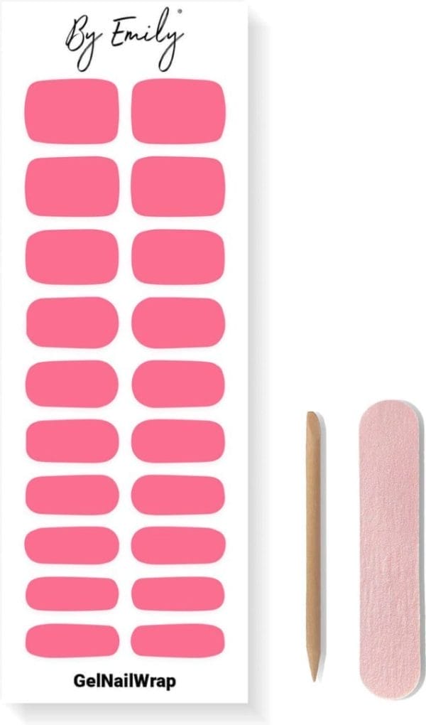 By emily® gel nail wraps & gellak stickers - pink sorbet swirl - nagelstickers - gel nagel folie - diy manicure - langhoudende nail art - uv led lamp vereist - trendy designs - nagelstickers kerst - kerst stickers - veilig voor nagels - 20 stickers