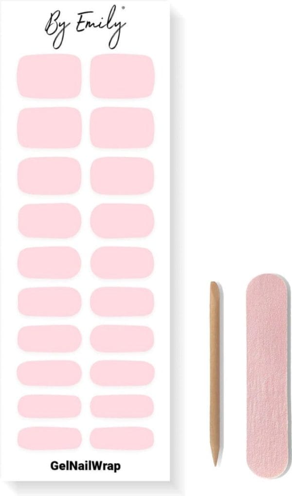By emily® gel nail wraps & gellak stickers - sheer rosé - nagelstickers - gel nagel folie - diy manicure - langhoudende nail art - uv led lamp vereist - trendy designs - valentine - nails - nagels inspiratie - veilig voor nagels - 20 stickers