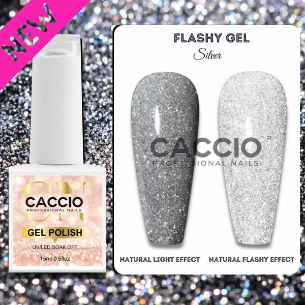 CACCIO® 2022 Gellak - 01 Flashy Gel 15ml - Gelnagels - UV/LED Gel nagellak - Hoge Pigment - Hoge Kwaliteit - Professioneel Gebruik - Nagelstudio