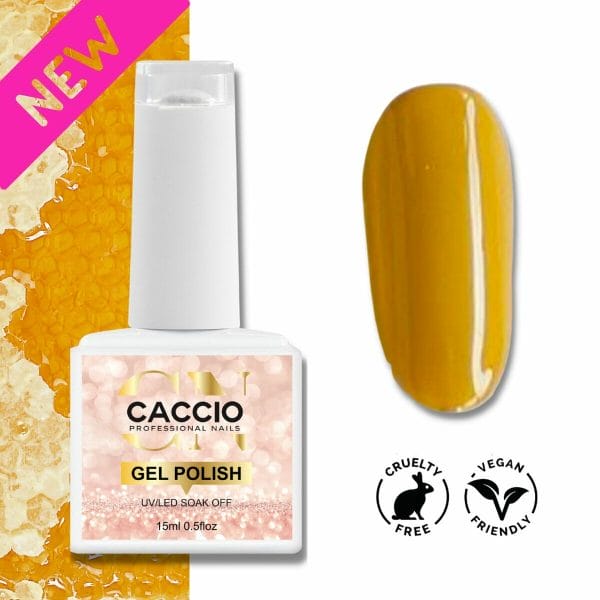 CACCIO® Gellak - Honey 15ml - Gelnagels - UV/LED Gel nagellak - Hoge Pigment - Hoge Kwaliteit - Professioneel Gebruik - Nagelstudio