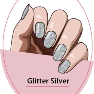 CLIQGLOW - Semi-Cured Nail Wraps - Nagelstickers - Gellak Stickers - Glitter Silver