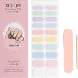 CLIQGLOW - Semi-Cured Nail Wraps - Nagelstickers - Gellak Stickers - Pastel Vibes