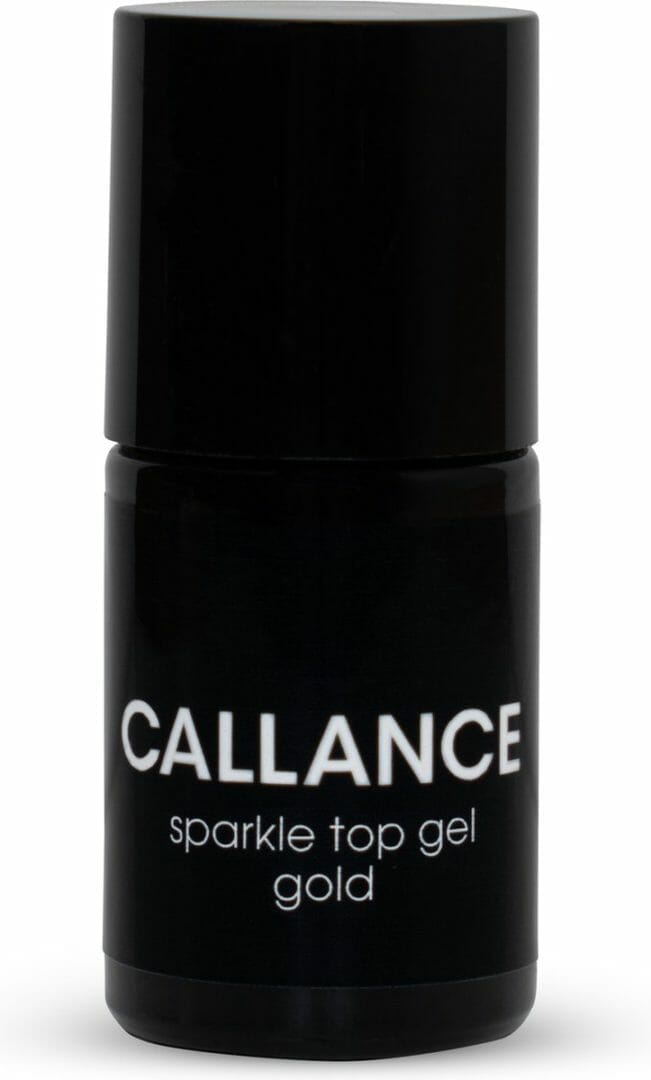 Callance Sparkle Top Gel Gold, UV / LED Sparkling Topcoat 15ml - hoogglans gouden glitter top coat - glimmers - glitters - gel - acryl - acrylgel - polygel - gelpolish - gellak - polish - nagels - nagel - manicure - nagelstyliste - nagelstylist