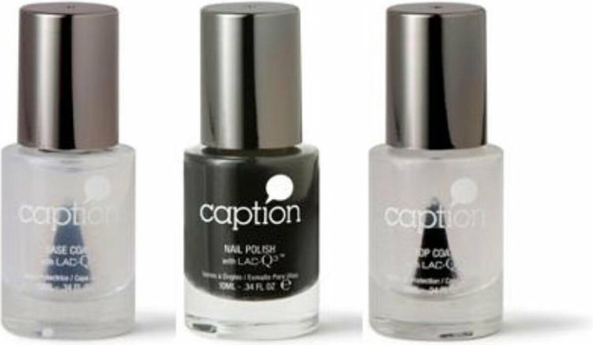 Caption trio set: topcoat+ basecoat +look, don't touch / intens zwart Caption trio set: topcoat+ basecoat +look, don't touch / intens zwart