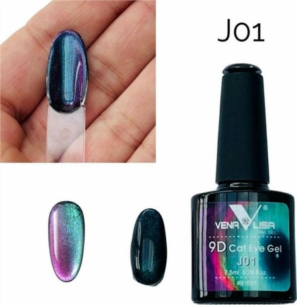 Cateye gellak 9D J01 - Gel nagels - Gellak - Cateye nailart - Nailart - Nagelsalon - Nagelstyliste - Nagel versiering - Glitters nagel