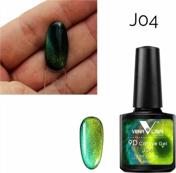 Cateye gellak 9D J04 - Gel nagels - Gellak - Cateye nailart - Nailart - Nagelsalon - Nagelstyliste - Nagel versiering - Glitters nagel