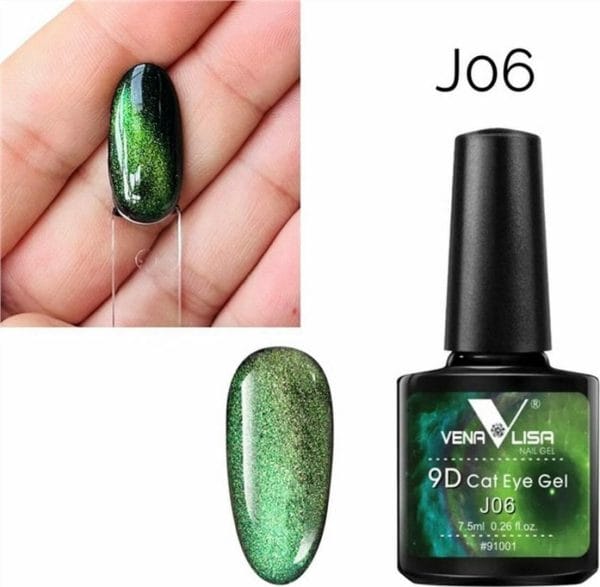Cateye gellak 9D J06 - Gel nagels - Gellak - Cateye nailart - Nailart - Nagelsalon - Nagelstyliste - Nagel versiering - Glitters nagel