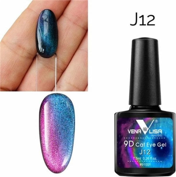 Cateye gellak 9D J12 - Gel nagels - Gellak - Cateye nailart - Nailart - Nagelsalon - Nagelstyliste - Nagel versiering - Glitters nagel