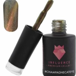 #Champagnecateye - Influence Gellac - UV/LED Gellak - Gel nagellak - Gel lak - Bruin / Goud / Glitter / Magneet - 10 ml