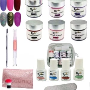 Charmy Dipping Powder Starters Kit - 6 kleuren - Nagels dip poeder - Complete set - 15 delig - Nails - Opbergetui en handleiding - Acryl Nagels Starterskit - Nagellak - Nailart