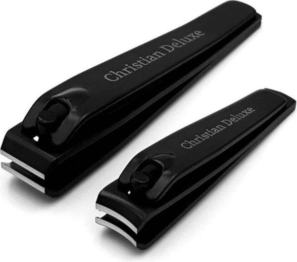 Christian Deluxe Combo Nagelknipper Set - Zwart - Inclusief luxe opberg etui - Nagelschaar voor knippen van teennagels en vingernagels