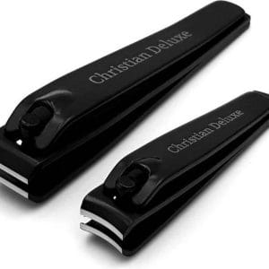 Christian Deluxe Combo Nagelknipper Set - Zwart - Inclusief luxe opberg etui - Nagelschaar voor knippen van teennagels en vingernagels