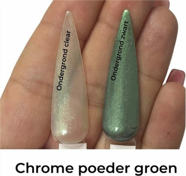 Chrome poeder 10ml groen - Nailart - Chrome poeder nagels - Nagelsalon - Nagelstyliste - Nepnagels - Nail art poeder - Nails