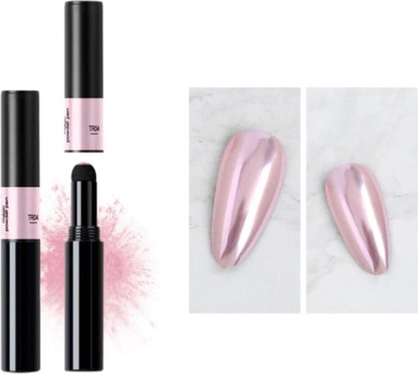 Chrome poeder pen - tr04 - nailart - chrome nails - nagels - nagelverzorging - nagelstyliste - chrome nail - chrome nagel poeder in een pen - chrome nail art - holografische poeder - 1 stuk - spiegel nagels