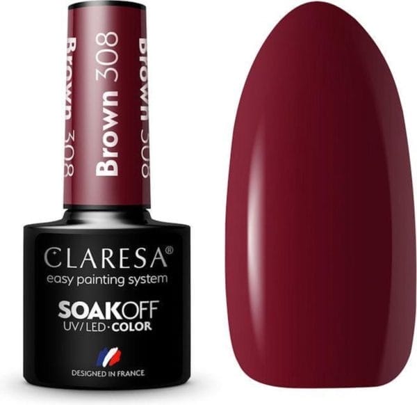 Claresa uv/led gellak bruin #308 - 5ml.
