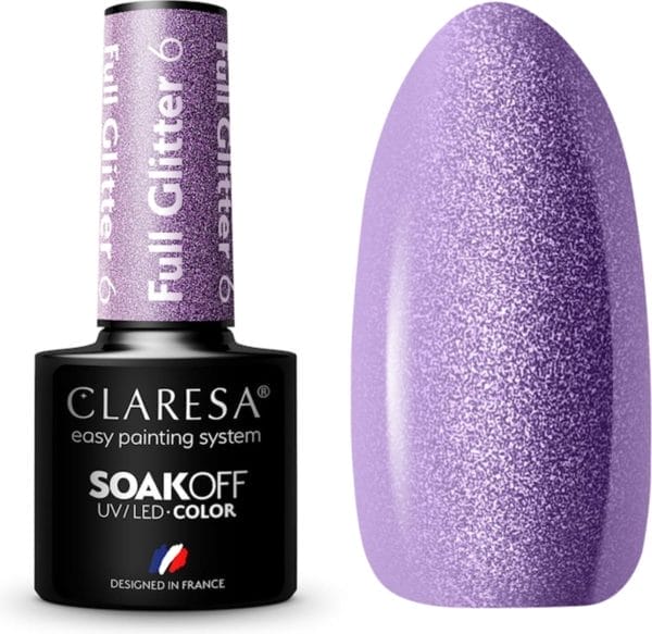 Claresa uv/led gellak full glitter #6 - 5ml.