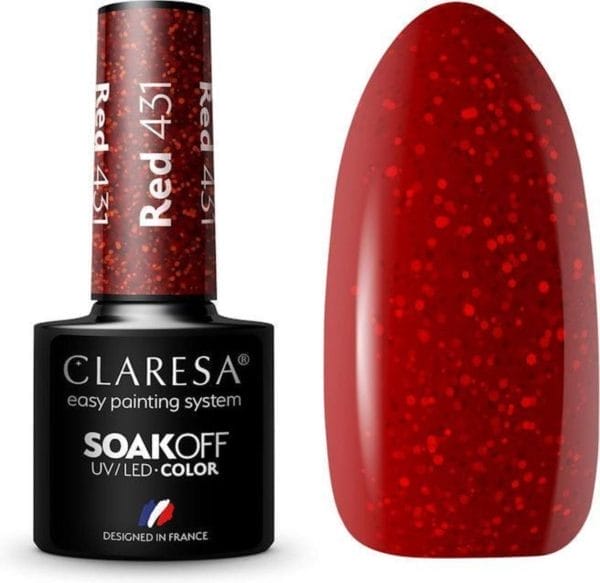 Claresa uv/led gellak rood #431 - 5ml.