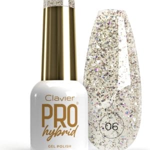 Clavier Pro Hybrid Gellak Bijou Bright Grijs Glitter Beige - 06