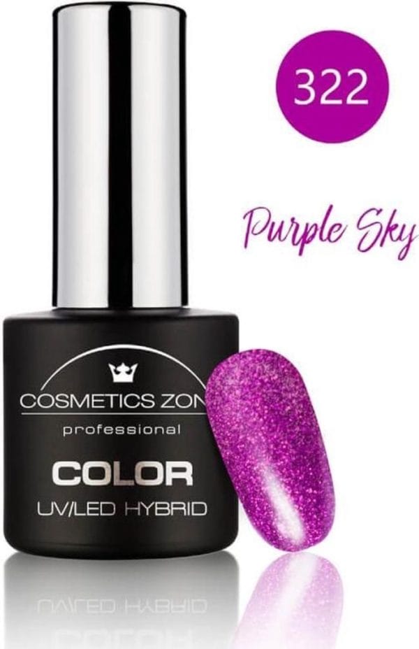Cosmetics zone uv/led hybrid gellak 7ml. Purple sky 322