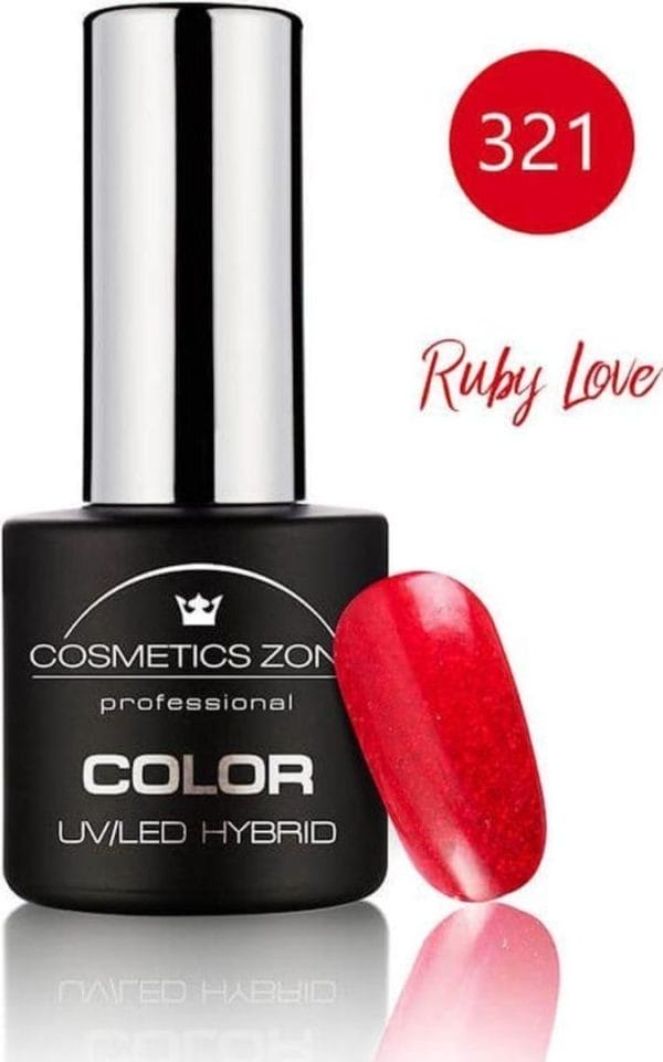 Cosmetics zone uv/led hybrid gellak 7ml. Ruby love 321