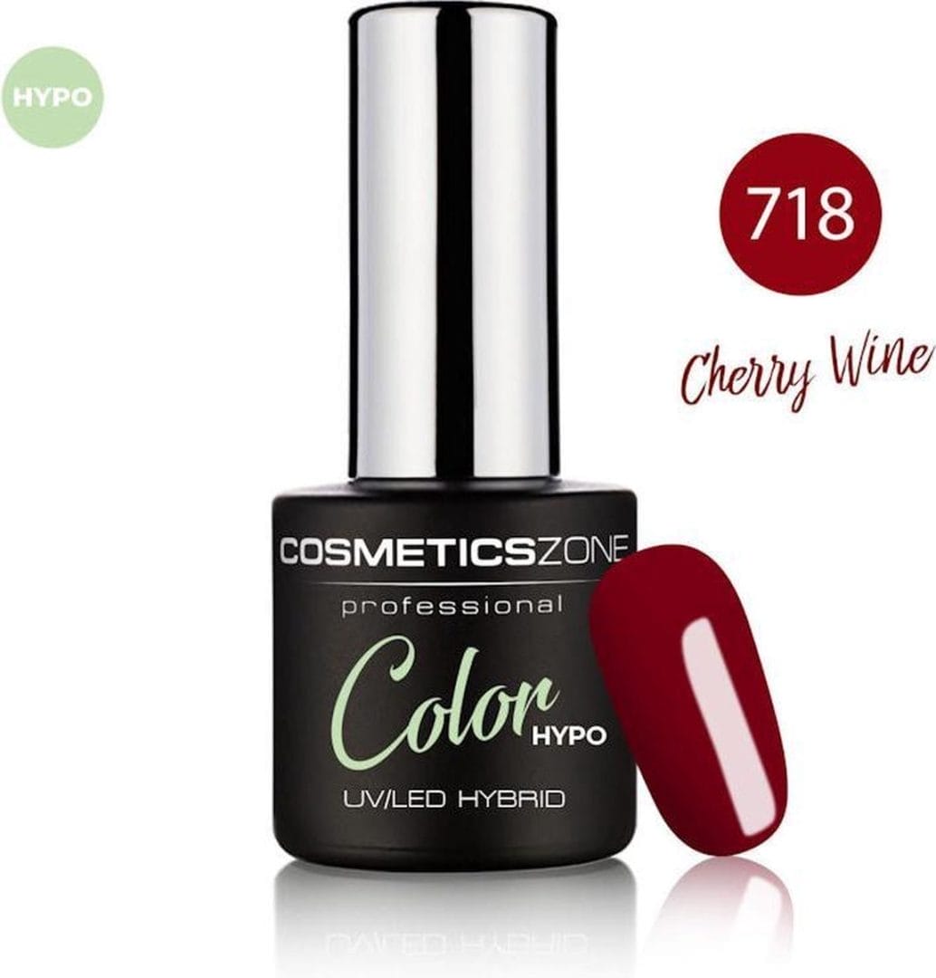 Cosmetics zone uv/led hypoallergene gellak cherry wine 718 Cosmetics zone uv/led hypoallergene gellak cherry wine 718