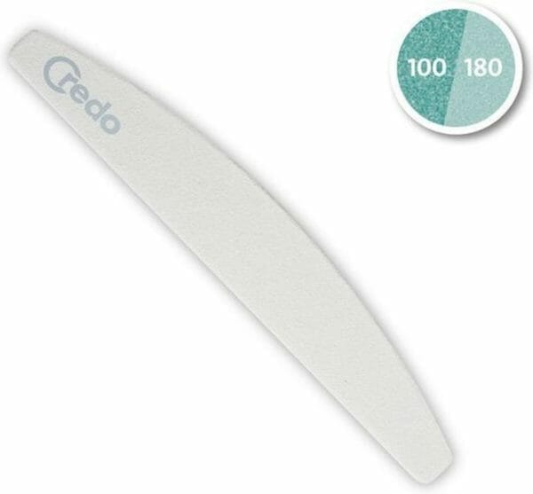 Credo - professionele gebogen nagelvijl - grit : 100/180 - 180 mm - voor kunstnagels