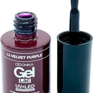 D'Donna - Gel Lac - UV & LED - Nummer 13 Velvet Purple / Paars - 1 flesje met 10 ml. - Uitharding onder de lamp