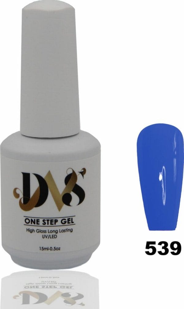 DNS - Long Lasting - One Step Ge- Dierproefvrij/gifvrij - 3 in 1 gel - High Gloss - UV/LED - Gel Nagels - Gellak - Kleur Blauw#539 -15ml