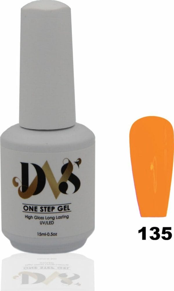 DNS One Step Gel - Dierproefvrij/gifvrij - 3 in 1 gel - High Gloss - Kleur Geel/Oranje - Gel Nagels - Gellak - UV/LED #135 - 15ml