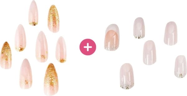 Dorabelle | bespaar: 2x nepnagels bundel | golden elegance + pure and calm