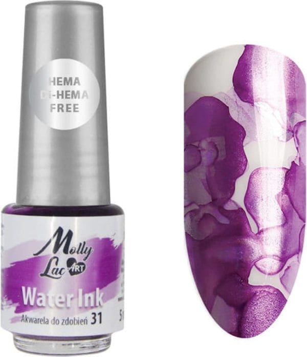 Drm nail art hema/di-hema free water ink aquarel metallic nr. 31