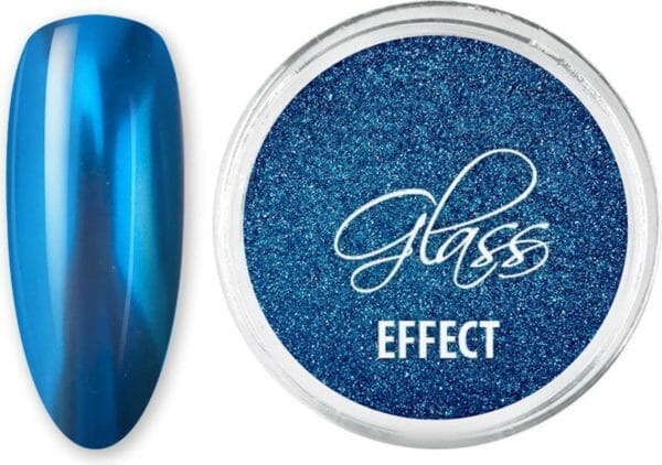 Drm nail art spiegel effect nagelpoeder glass effect blue #8