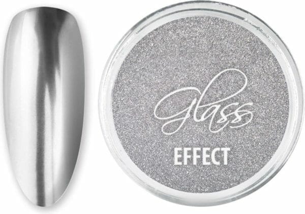 Drm nail art spiegel effect nagelpoeder glass effect silver #2