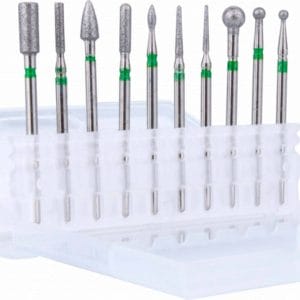 DRM Professionele 10-delige Diamant NagelFrees Bitjes Set Voor Manicure