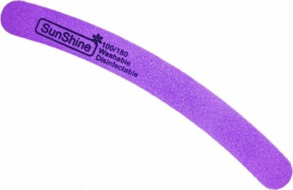 Drm wasbare en desinfecteerbare polijst nagelvijl violet 100/180 - banaan