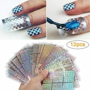 DW4Trading Holle Sjabloon Nagelsticker - Nail Art Accessoire - 72 Stuks