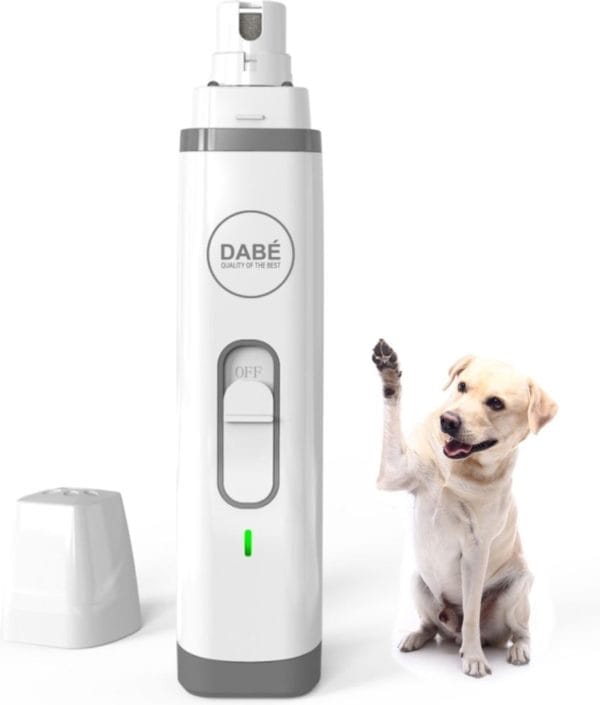 Dabé pets - elektrische nagel vijl voor huisdieren - knipper - schaar - trimmer - usb oplaadbaar - draadloos - diamant vijlkop - voor honden, katten en dieren - wit