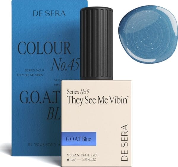 De sera gellak - glitter blauwe gel nagellak - blauw - 10ml - colour no. 45 g. O. A. T blue