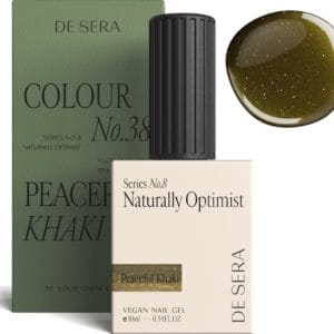 De Sera Gellak - Glitter Groene Gel Nagellak - Groen - 10ML - Colour No. 38 Peaceful Khaki