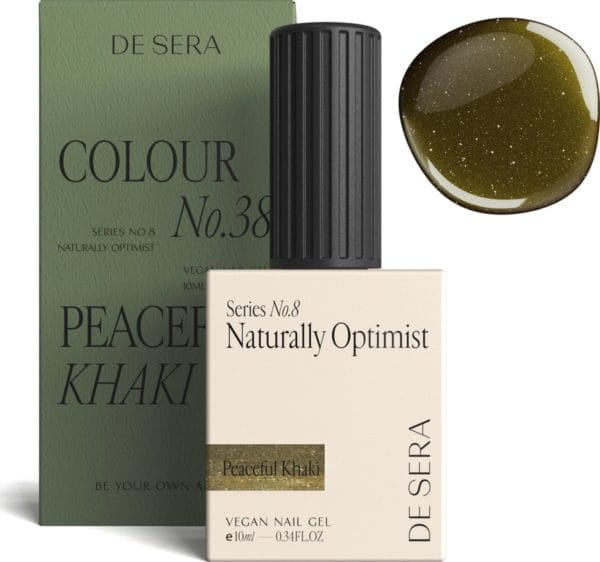 De sera gellak - glitter groene gel nagellak - groen - 10ml - colour no. 38 peaceful khaki