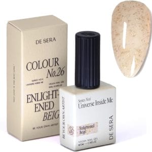 De Sera Gellak - Rubber Base - Glitter Beige Gel Nagellak - 10ML - Colour No. 26 Enlightened Beige