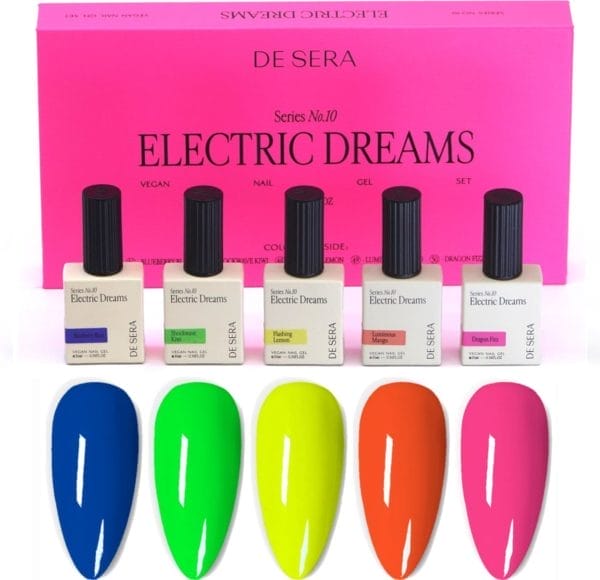 De sera gellak set - series no. 10 - electric dreams - gel nagellak kleuren set - neon - 10ml