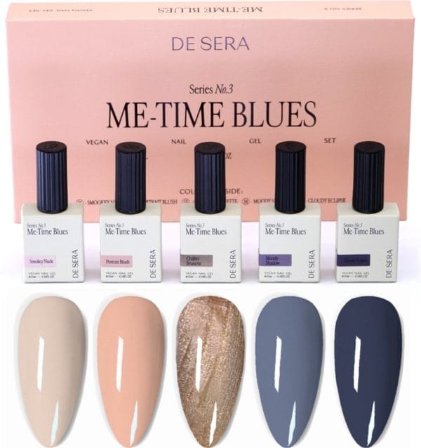 De sera gellak set - series no. 3 - me-time blues - gel nagellak kleuren set - 10ml