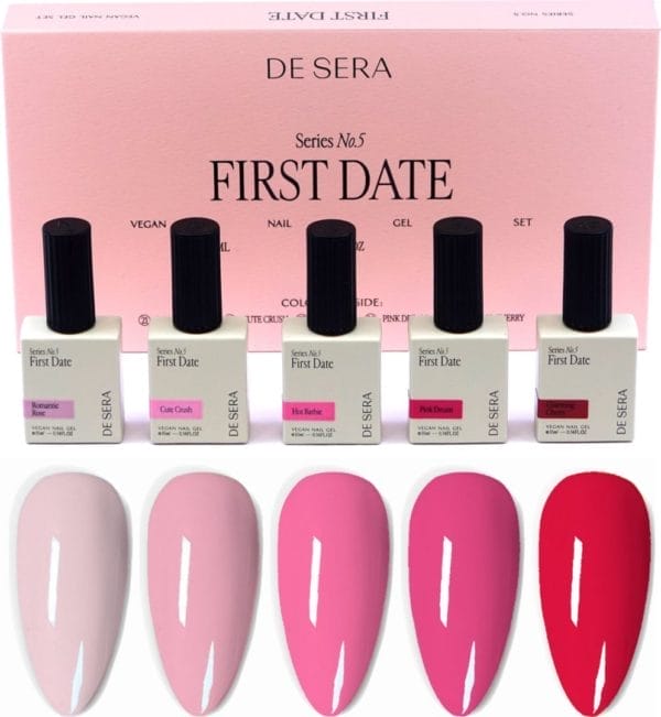 De sera gellak set - series no. 5 - first date - gel nagellak kleuren set - roze - 10ml