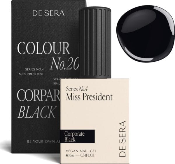 De sera gellak - zwarte gel nagellak - zwart - 10ml - colour no. 20 corporate black