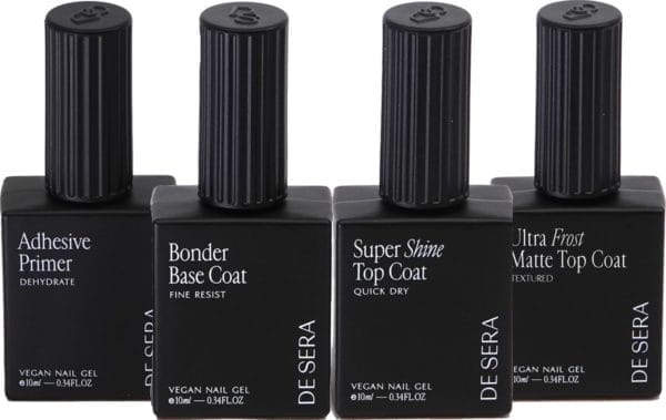 De sera primer, base coat, top coat & matte top coat voor gellak nagels - gel nagellak - 10ml