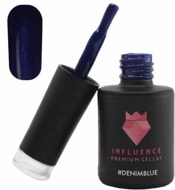 #denimblue - influence gellac - uv/led gellak - gel nagellak - gel lak - blauw / glitter - 10 ml